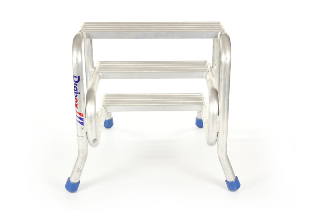 Opstap - plateautrap - 3 treden - 82,7x69x73,5cm - aluminium