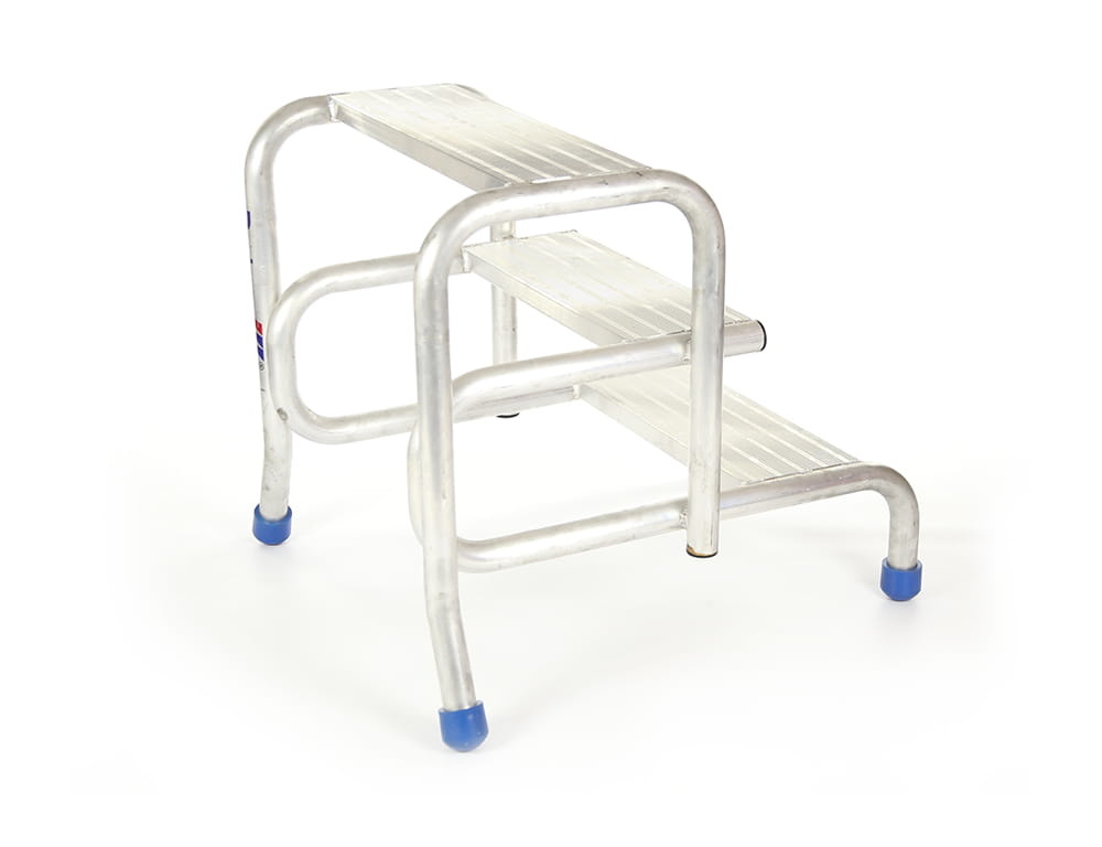 Opstap - plateautrap - 3 treden - 82,7x69x73,5cm - aluminium