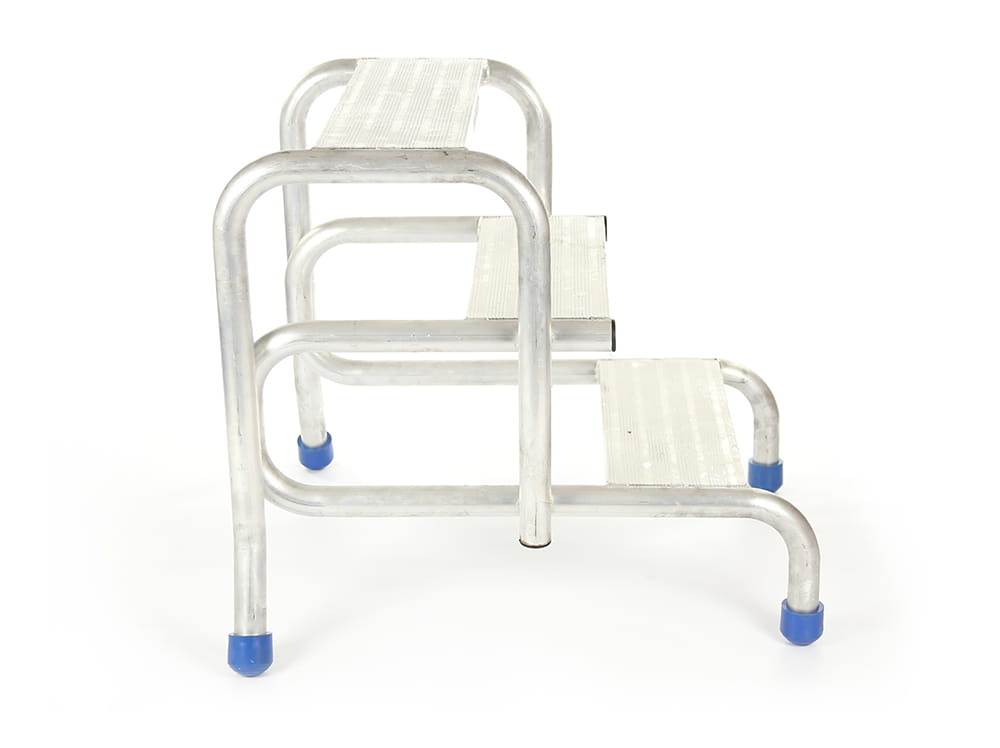 Opstap - plateautrap - 3 treden - 82,7x69x73,5cm - aluminium
