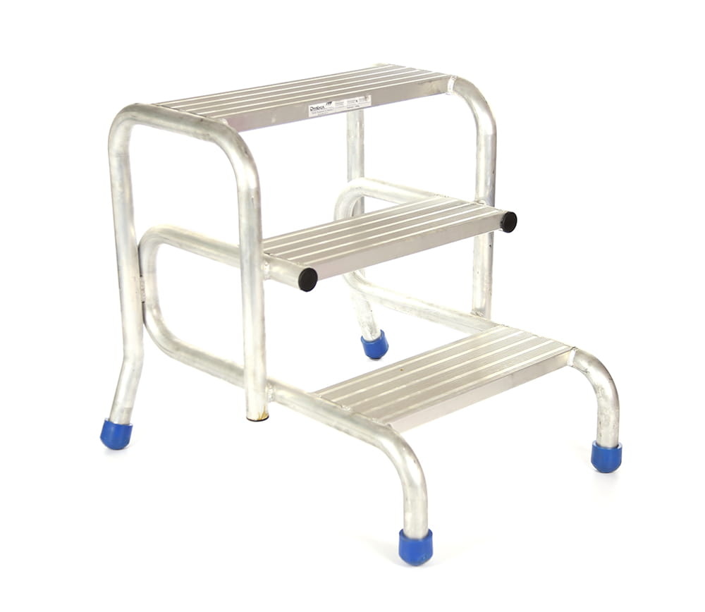 Opstap - plateautrap - 3 treden - 82,7x69x73,5cm - aluminium