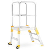 Bordestrap - verrijdbaar - 3 treden - aluminium - 62 cm