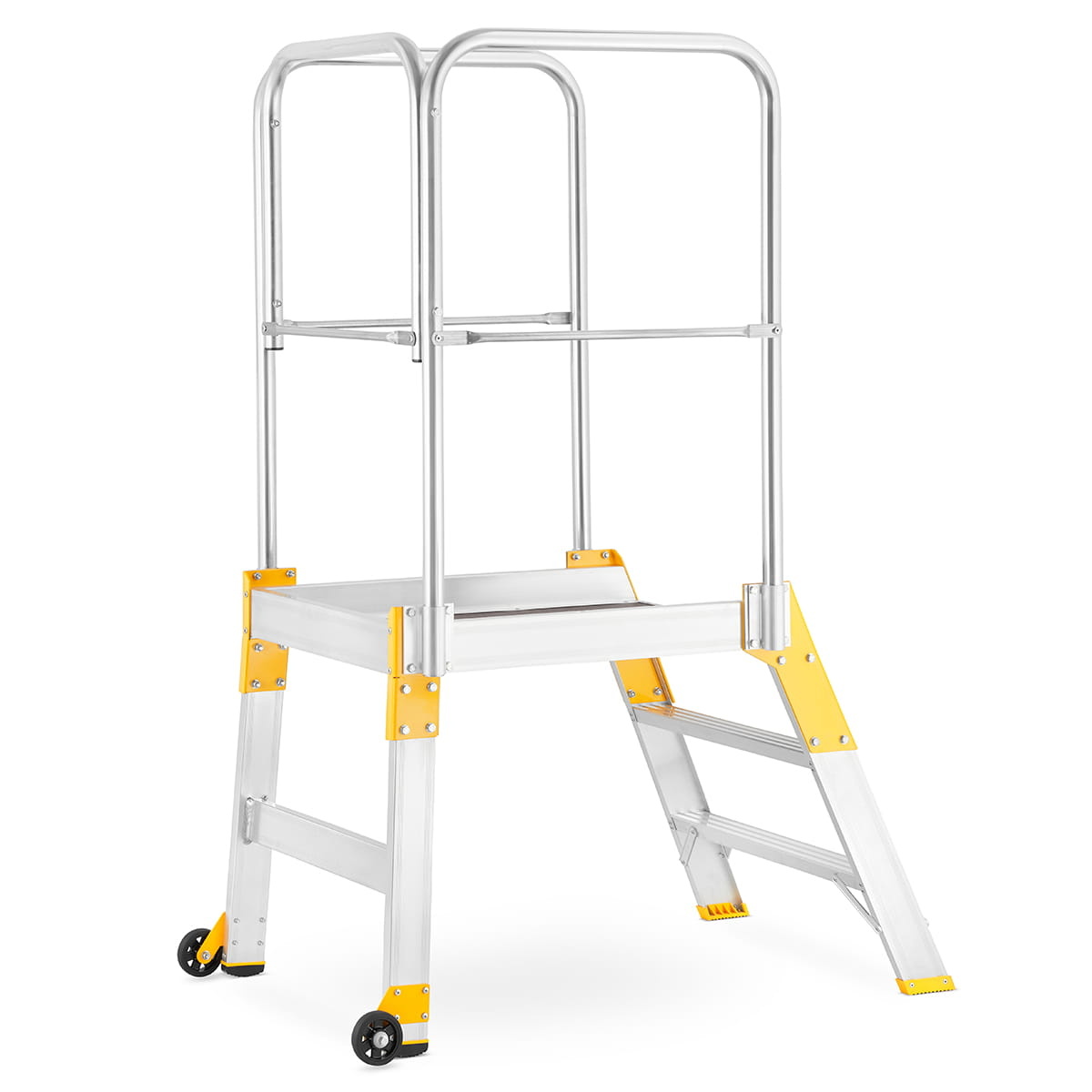 Bordestrap - verrijdbaar - 3 treden - aluminium - 62 cm