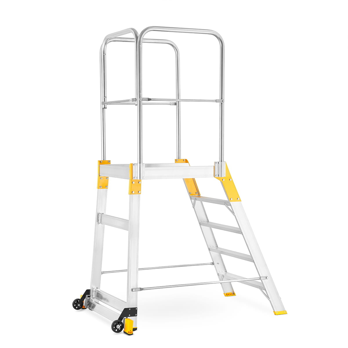 Bordestrap - verrijdbaar - 3 treden - aluminium - 62 cm