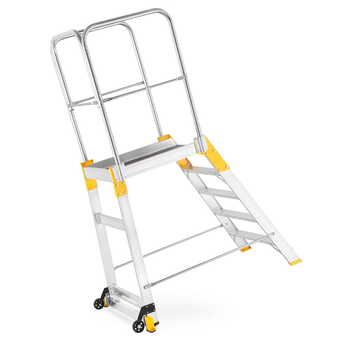 Bordestrap - verrijdbaar - 3 treden - aluminium - 62 cm