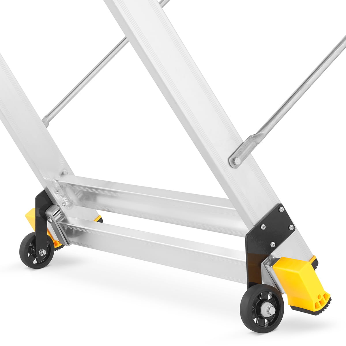 Bordestrap - verrijdbaar - 3 treden - aluminium - 62 cm