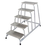 Opstapje - Opstap kruk - 5 treden - aluminium - 100 cm hoog