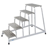 Opstapje - Opstap kruk - 5 treden - aluminium - 100 cm hoog