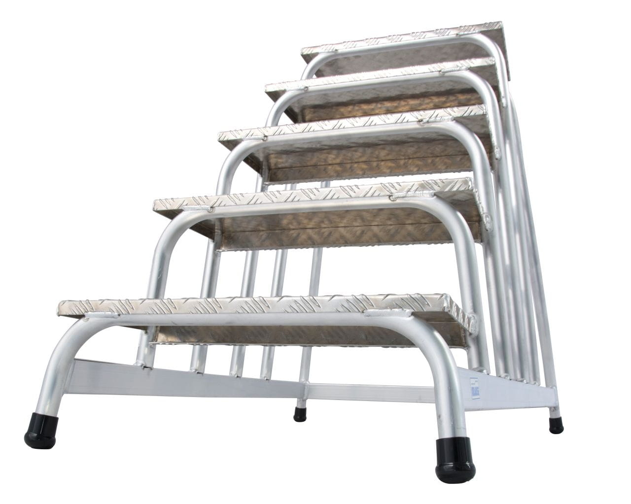 Opstapje - Opstap kruk - 5 treden - aluminium - 100 cm hoog