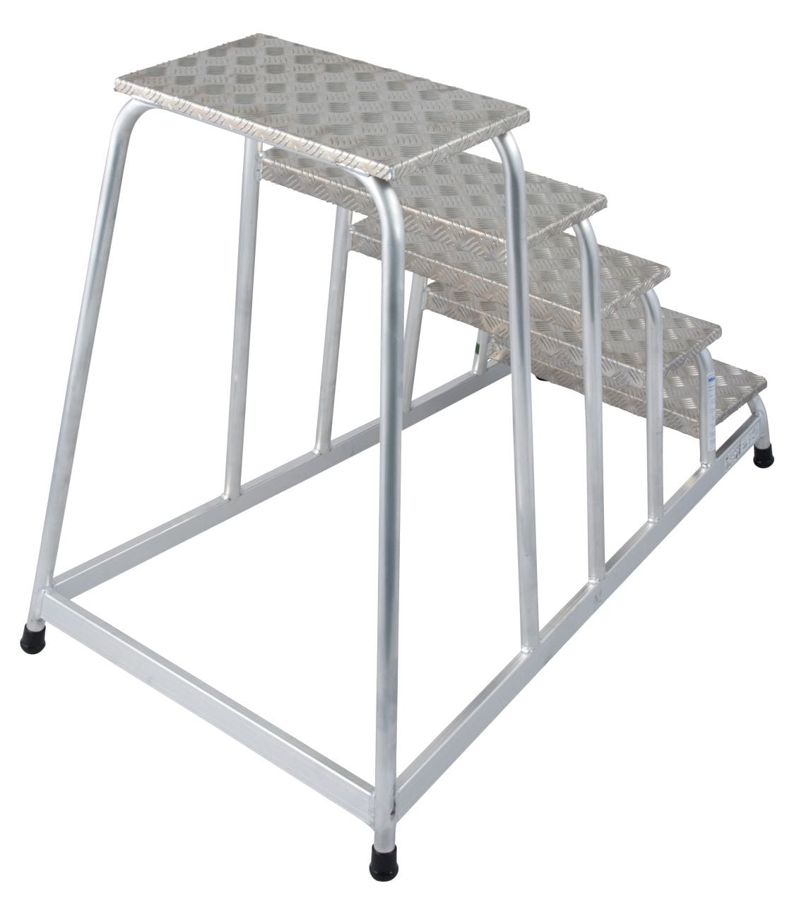 Opstapje - Opstap kruk - 5 treden - aluminium - 100 cm hoog