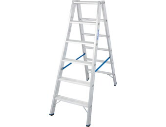 Huishoudtrap - ladder - 2x 6 treden - aluminium - 95 cm hoog