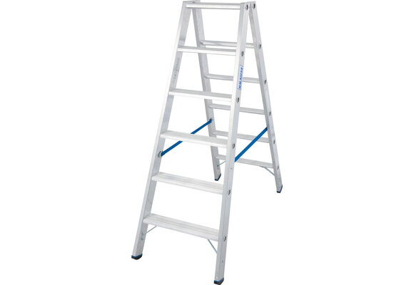 Huishoudtrap - ladder - 2x 6 treden - aluminium - 95 cm hoog