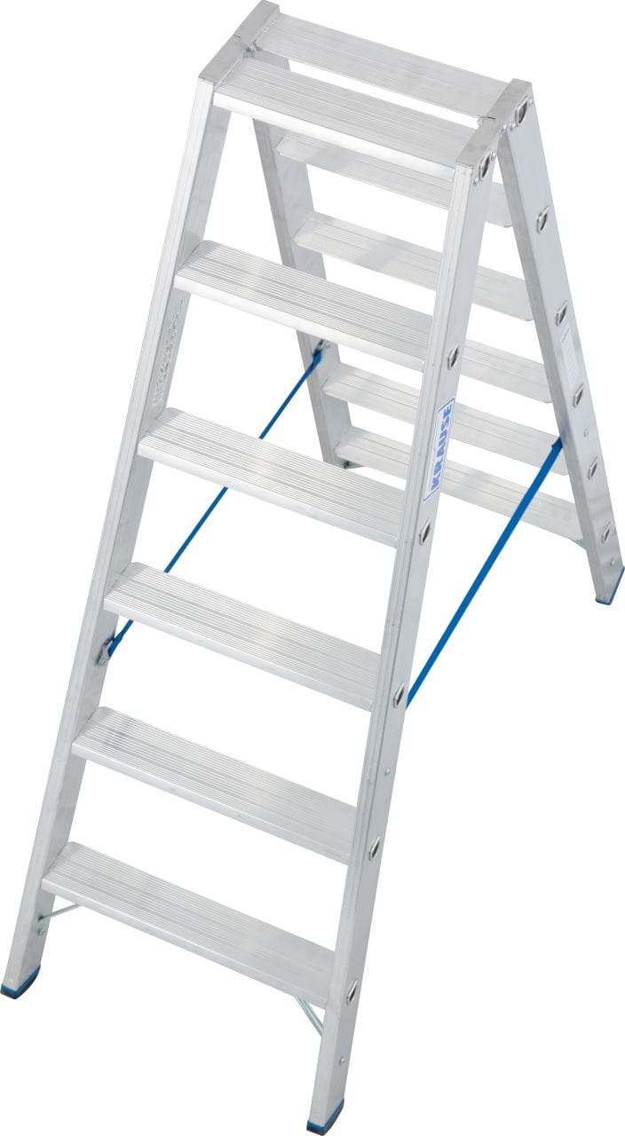 Huishoudtrap - ladder - 2x 6 treden - aluminium - 95 cm hoog
