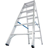 Huishoudtrap - ladder - 2x 6 treden - aluminium - 95 cm hoog