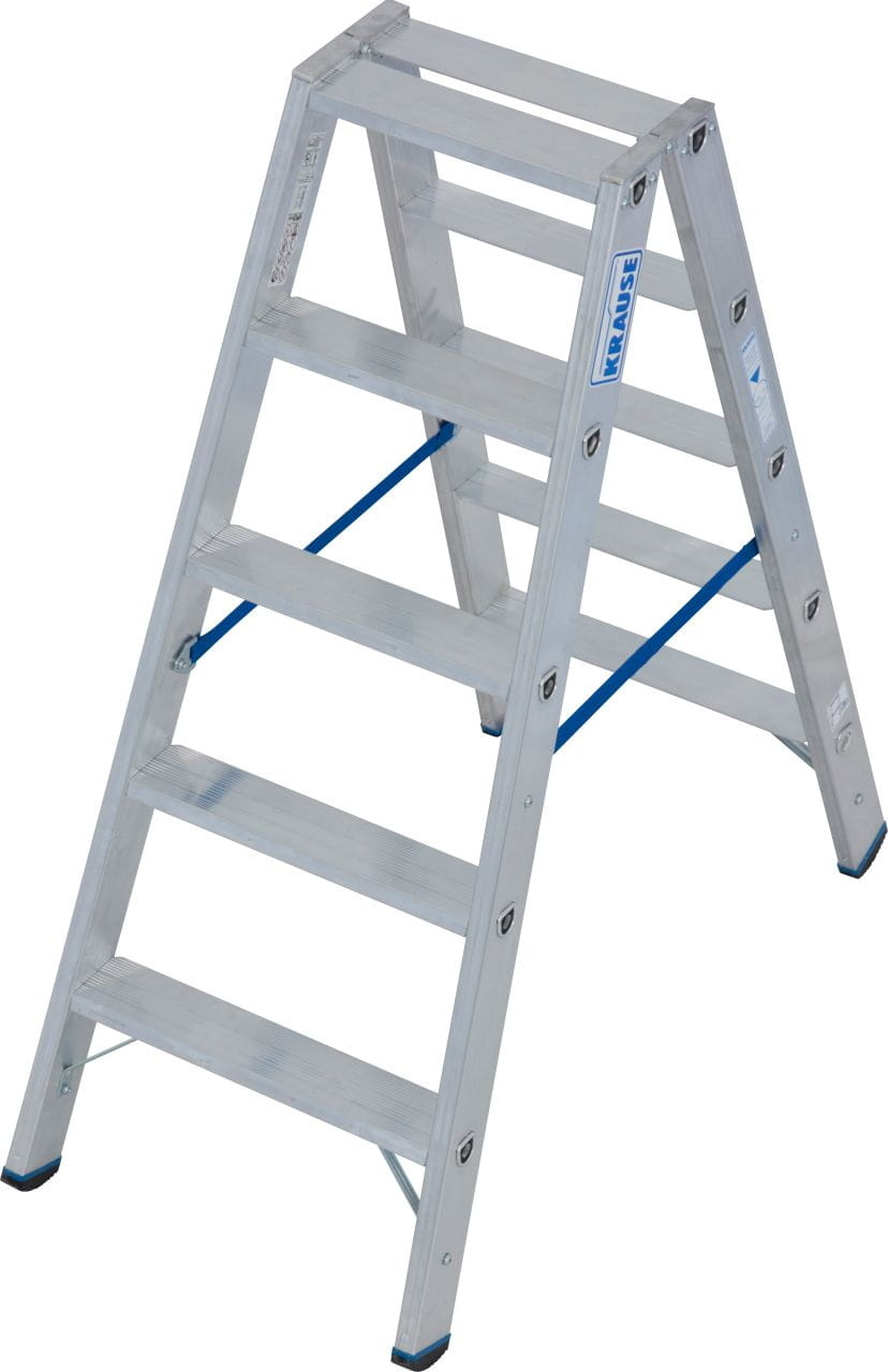 Huishoudtrap - ladder - 2x 5 treden - aluminium - 70 cm hoog