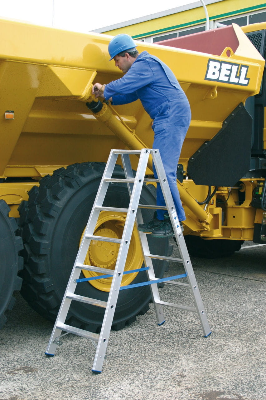 Huishoudtrap - ladder - 2x 5 treden - aluminium - 70 cm hoog