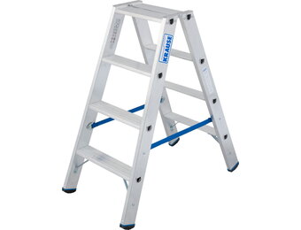 Huishoudtrap - ladder - 2x 4 treden - aluminium - 48 cm hoog