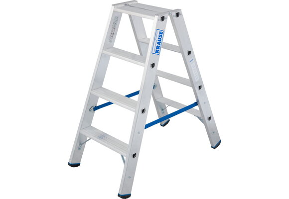 Huishoudtrap - ladder - 2x 4 treden - aluminium - 48 cm hoog