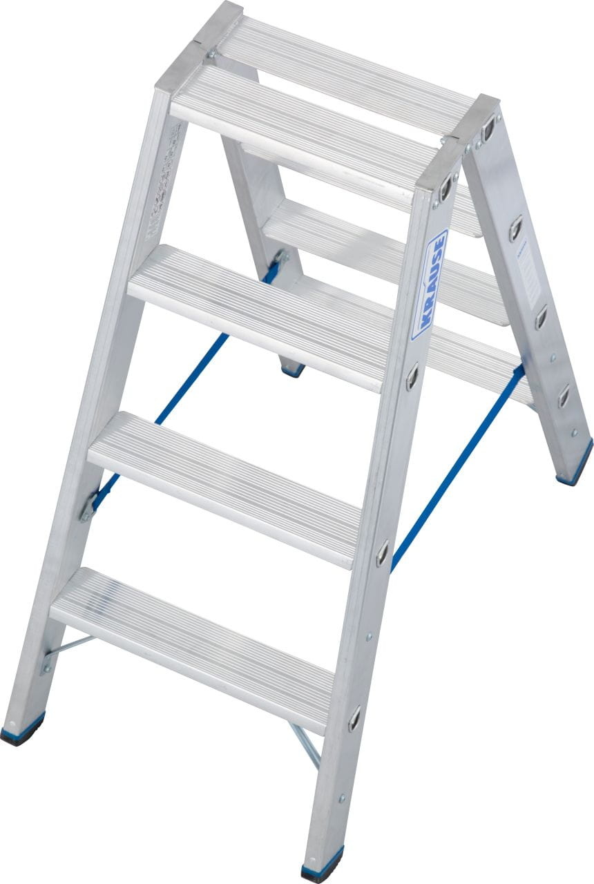 Huishoudtrap - ladder - 2x 4 treden - aluminium - 48 cm hoog