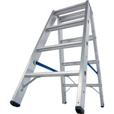 Huishoudtrap - ladder - 2x 4 treden - aluminium - 48 cm hoog