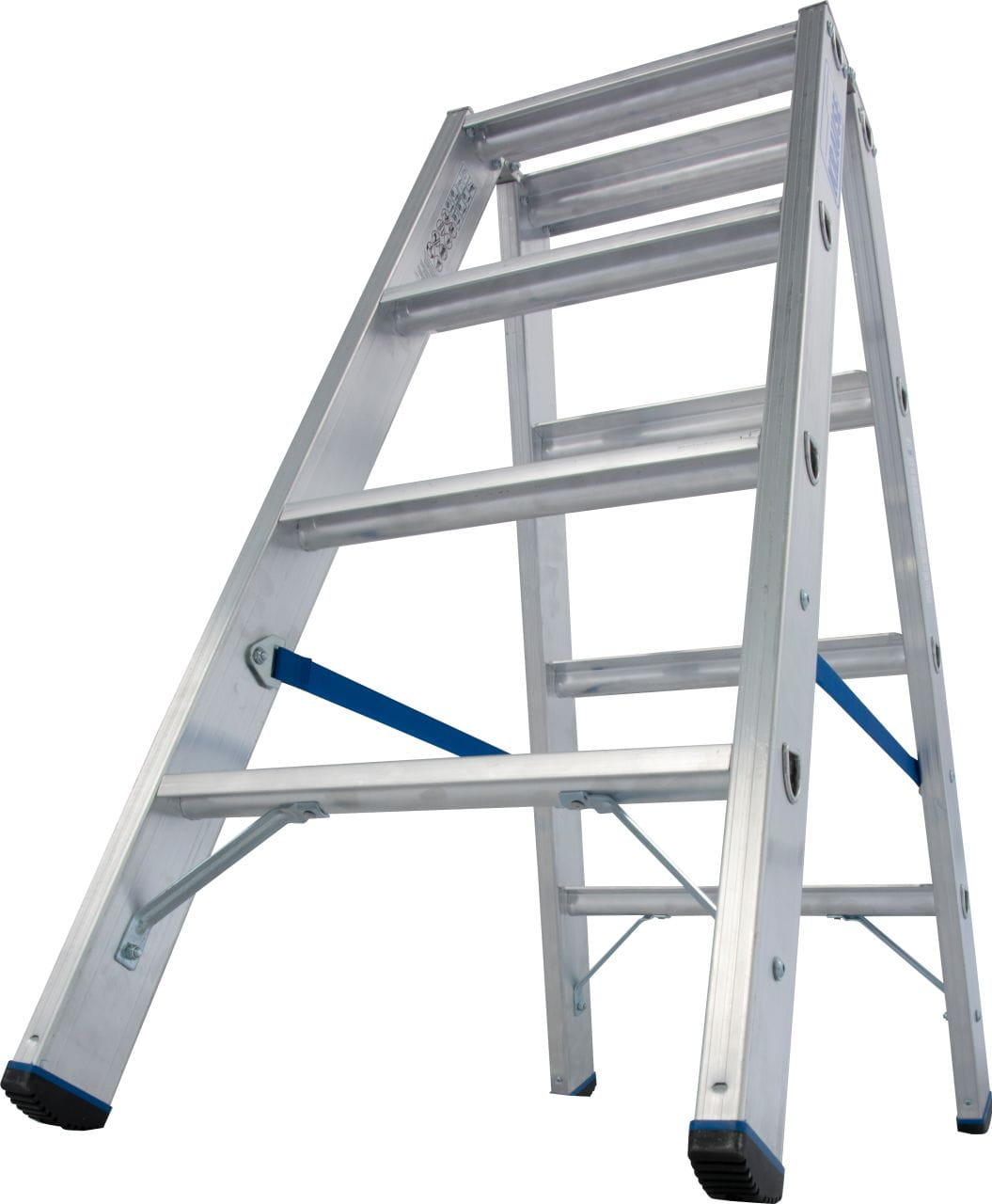 Huishoudtrap - ladder - 2x 4 treden - aluminium - 48 cm hoog
