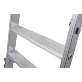 Huishoudtrap - ladder - 2x 4 treden - aluminium - 48 cm hoog