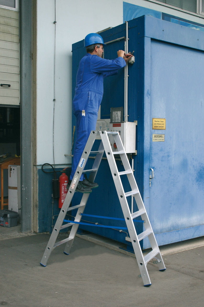 Huishoudtrap - ladder - 2x 4 treden - aluminium - 48 cm hoog