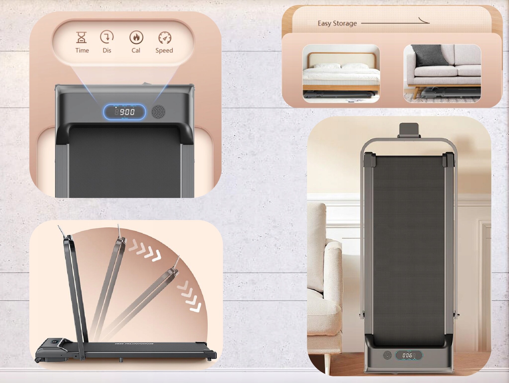 Walking pad - inklapbare loopband - elektrisch - tot 10 km/u