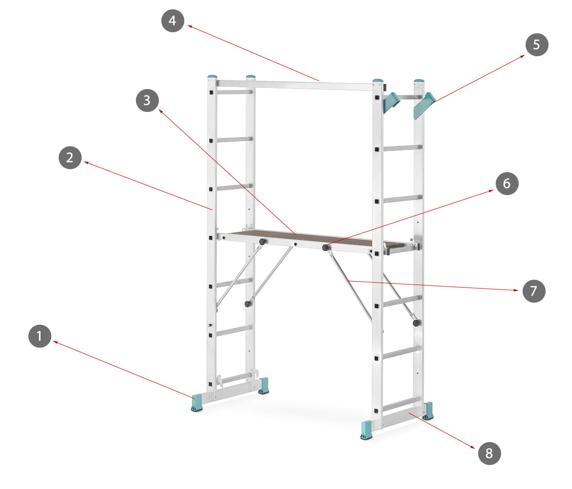 Kamersteiger en ladder - 6 in 1 - 300 cm werkhoogte - opvouwbaar