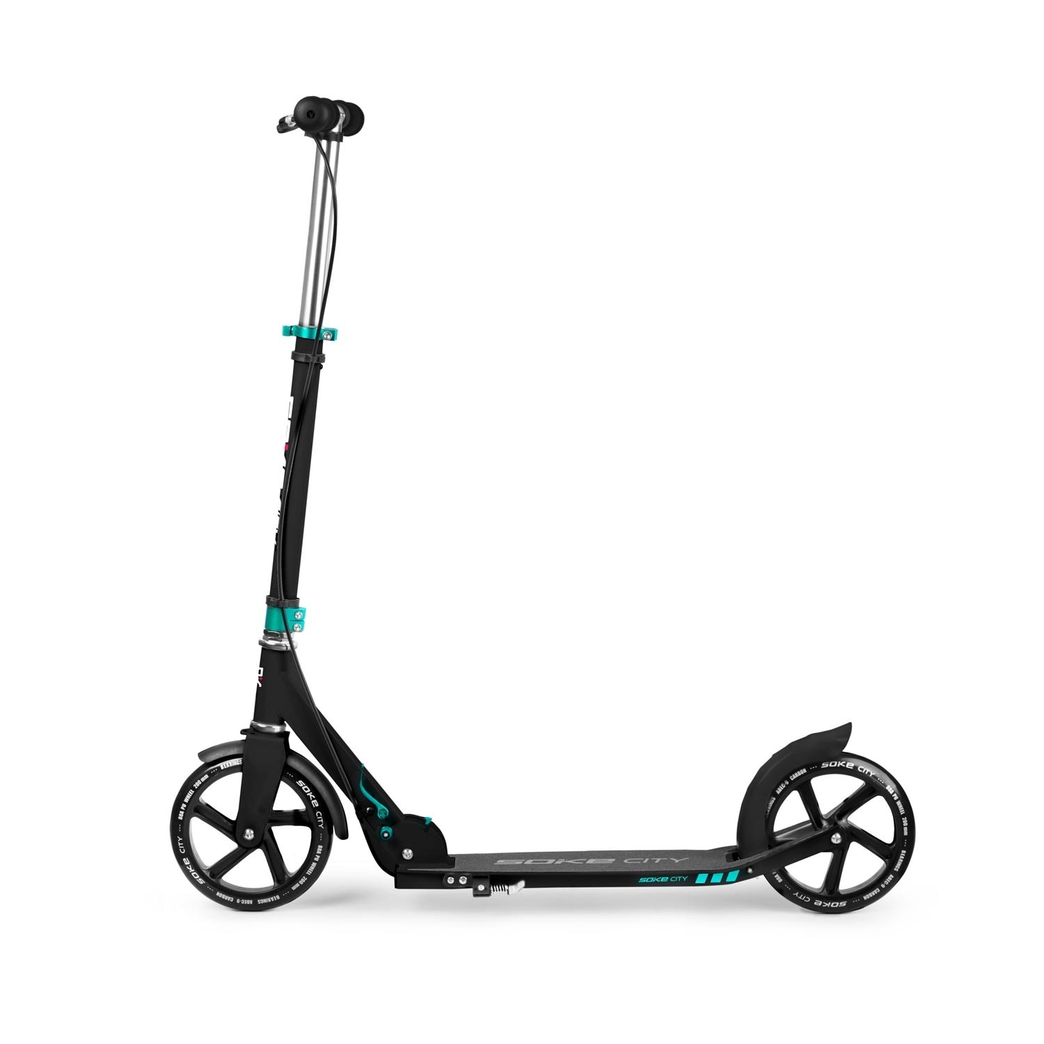 Kinderstep - autoped - zwart turquoise - aluminium