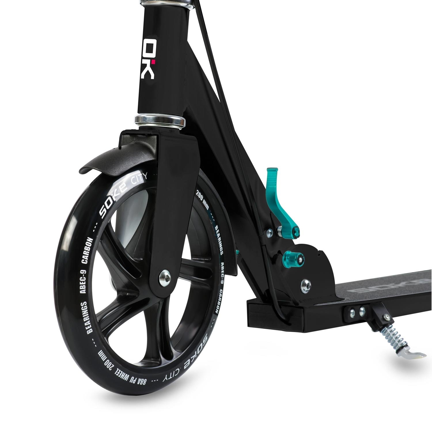 Kinderstep - autoped - zwart turquoise - aluminium