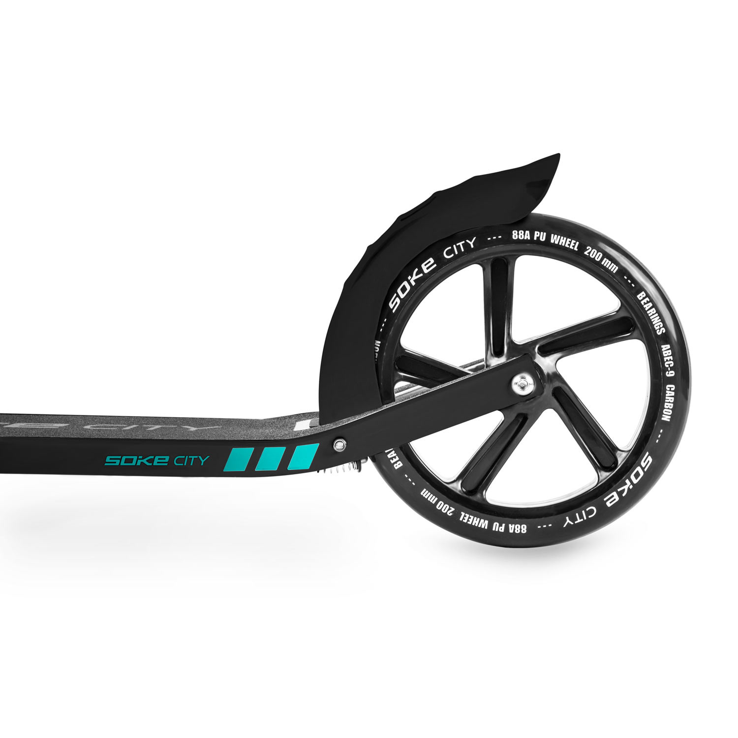 Kinderstep - autoped - zwart turquoise - aluminium