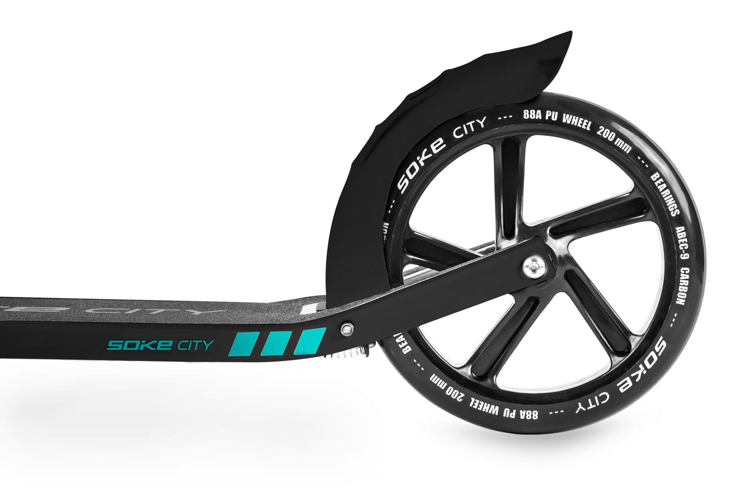 Kinderstep - autoped - zwart turquoise - aluminium