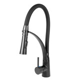 Keukenkraan - antraciet zwart - flexibel uittrekbaar