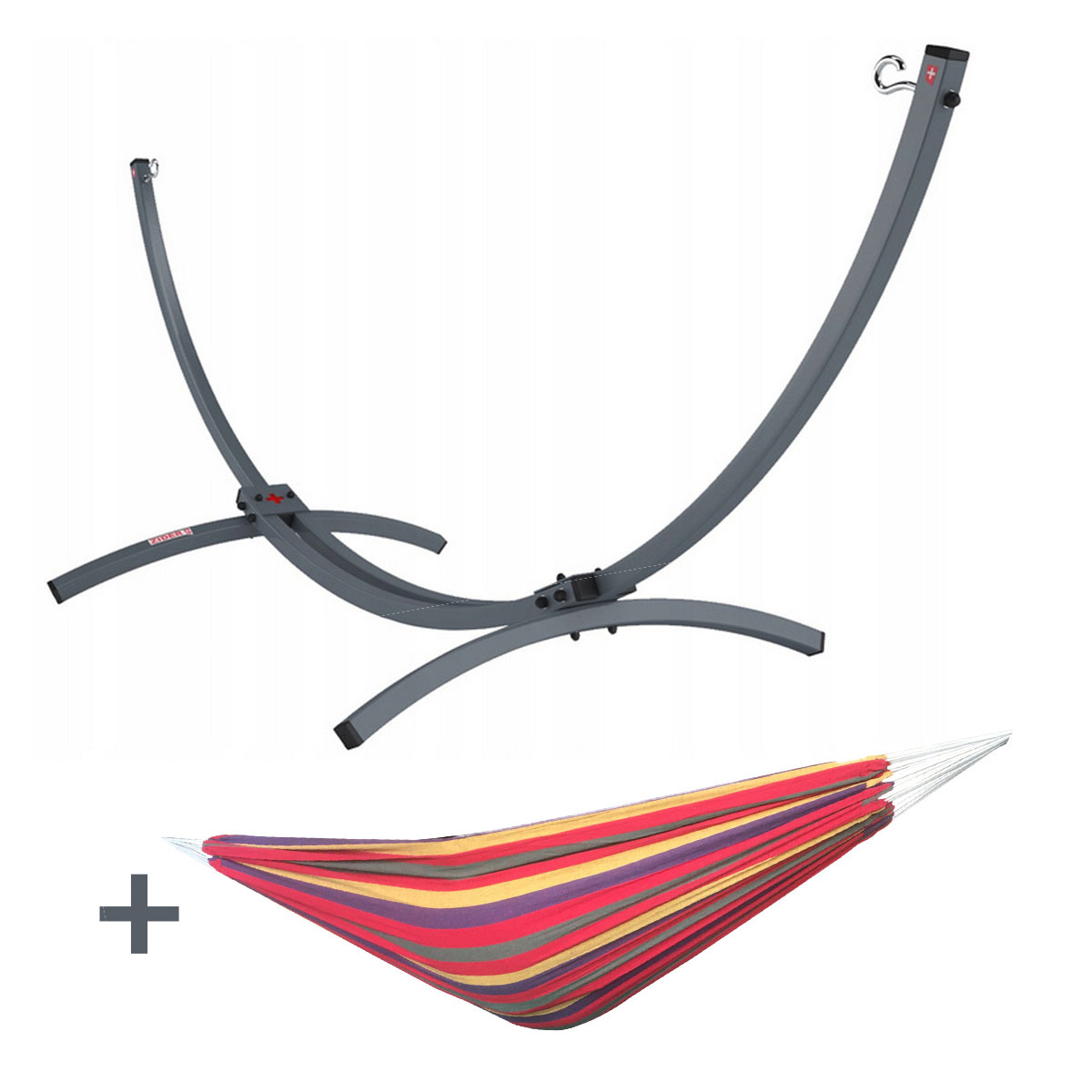 Hangmat standaard + rood hangmat - 364 cm - tot 300 kg