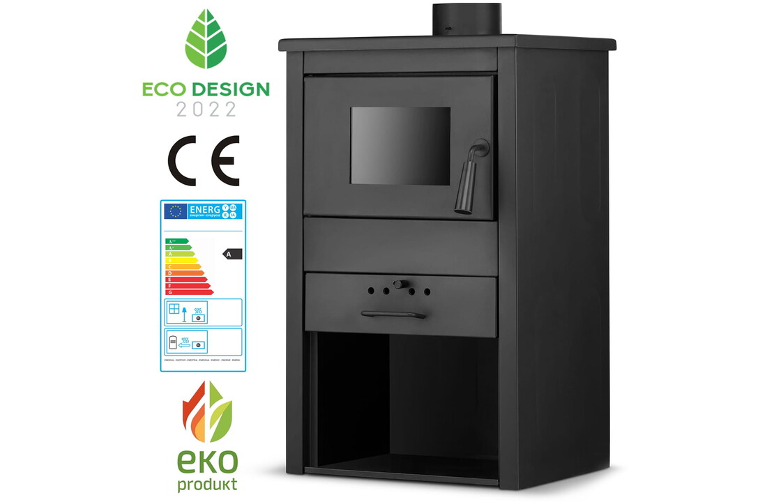 Vrijstaande houtkachel - met CV aansluiting - 10 kW