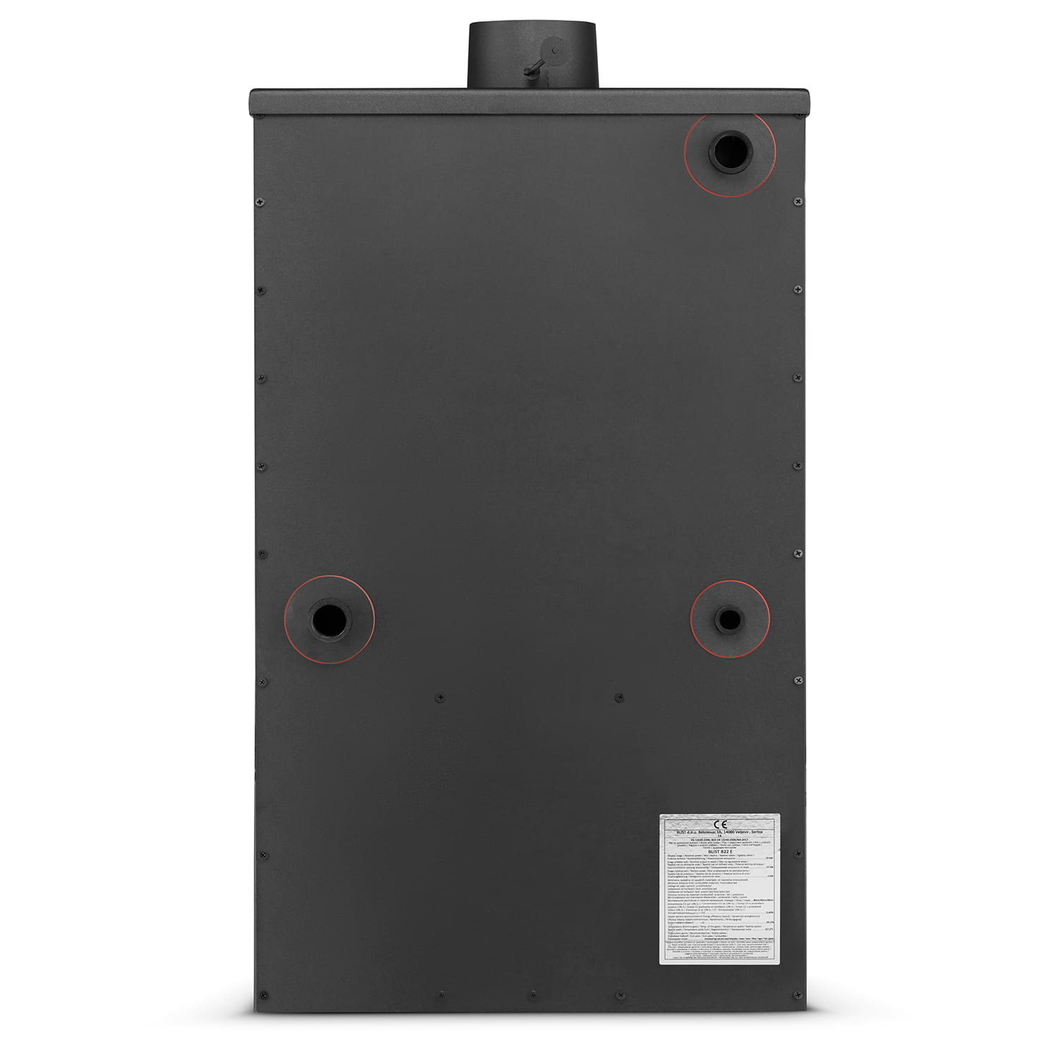 CV houtkachel met watermantel - 15kW - antraciet