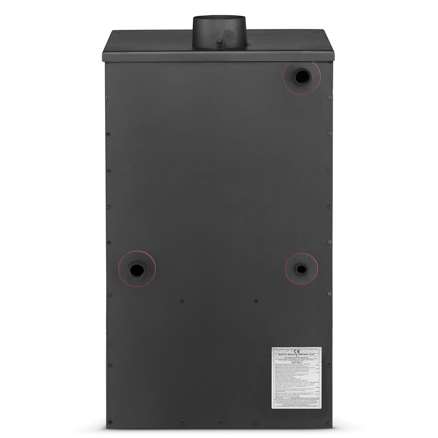 CV houtkachel met watermantel - 15kW - antraciet