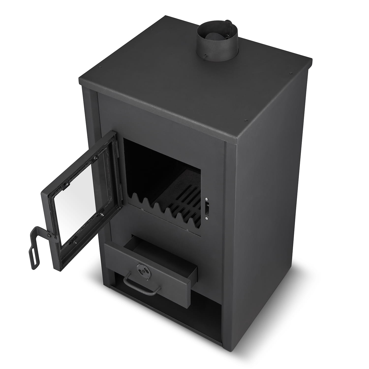 CV houtkachel met watermantel - 15kW - antraciet