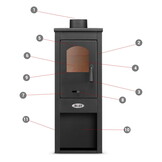 Vrijstaande houtkachel - 8,0 kW - antraciet
