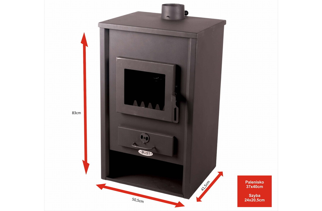 CV houtkachel met watermantel - 22kW - antraciet