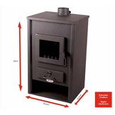 CV houtkachel met watermantel - 22kW - antraciet