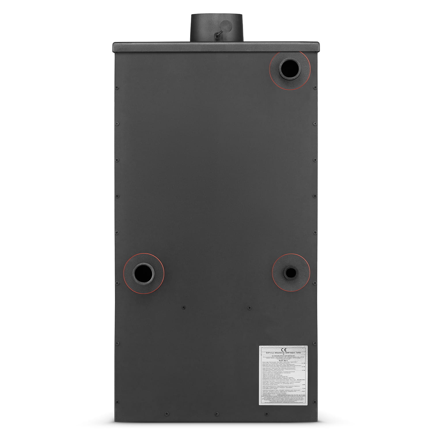 CV houtkachel met watermantel - 22kW - antraciet