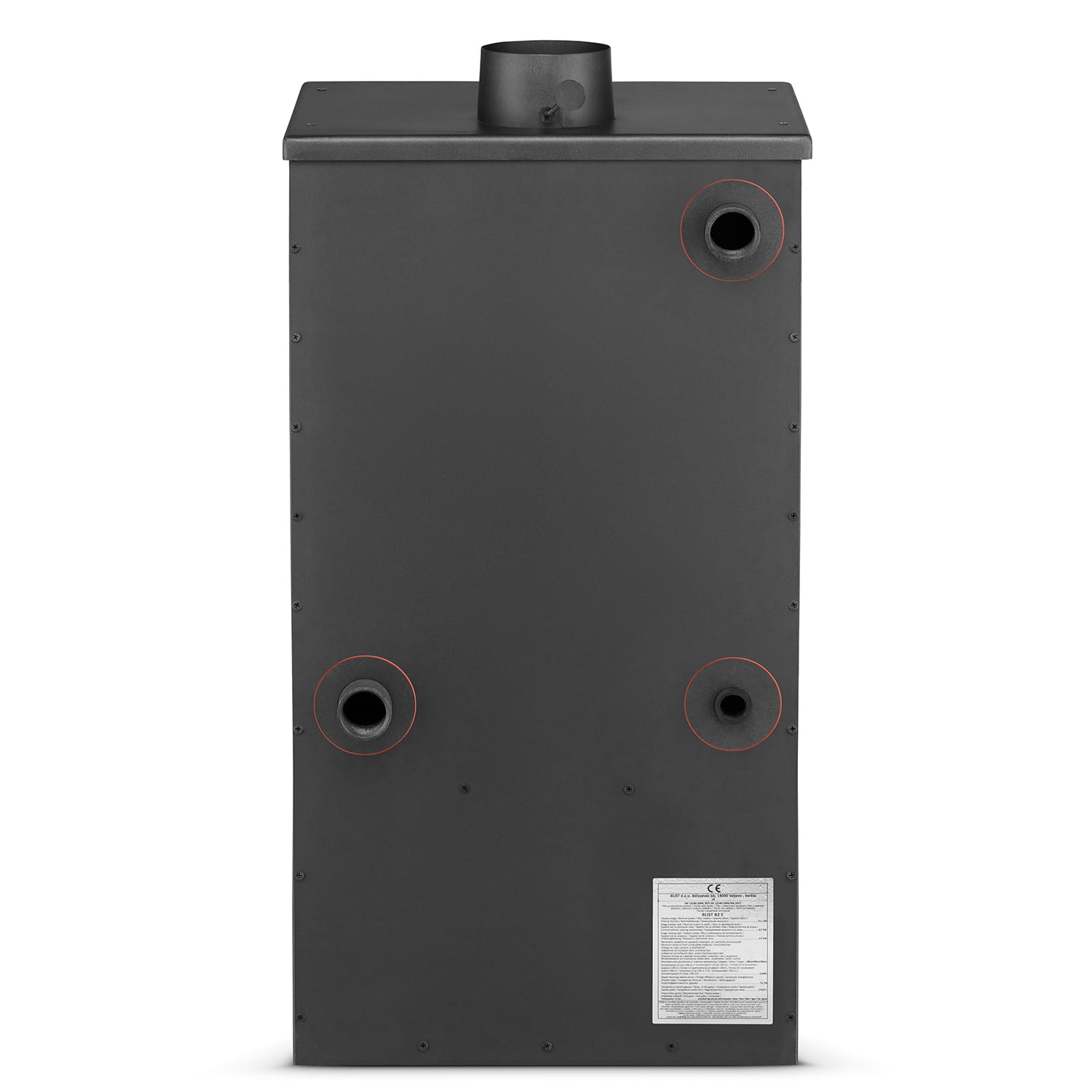 CV houtkachel met watermantel - 22kW - antraciet