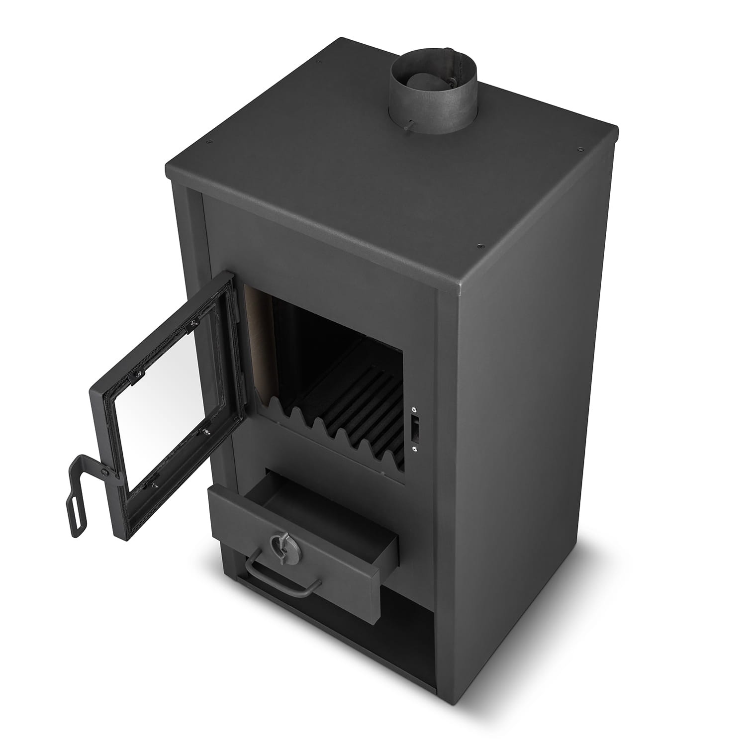 CV houtkachel met watermantel - 22kW - antraciet