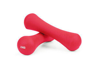 Dumbbell set - 2 x 2kg - neopreen - roze - gewichten