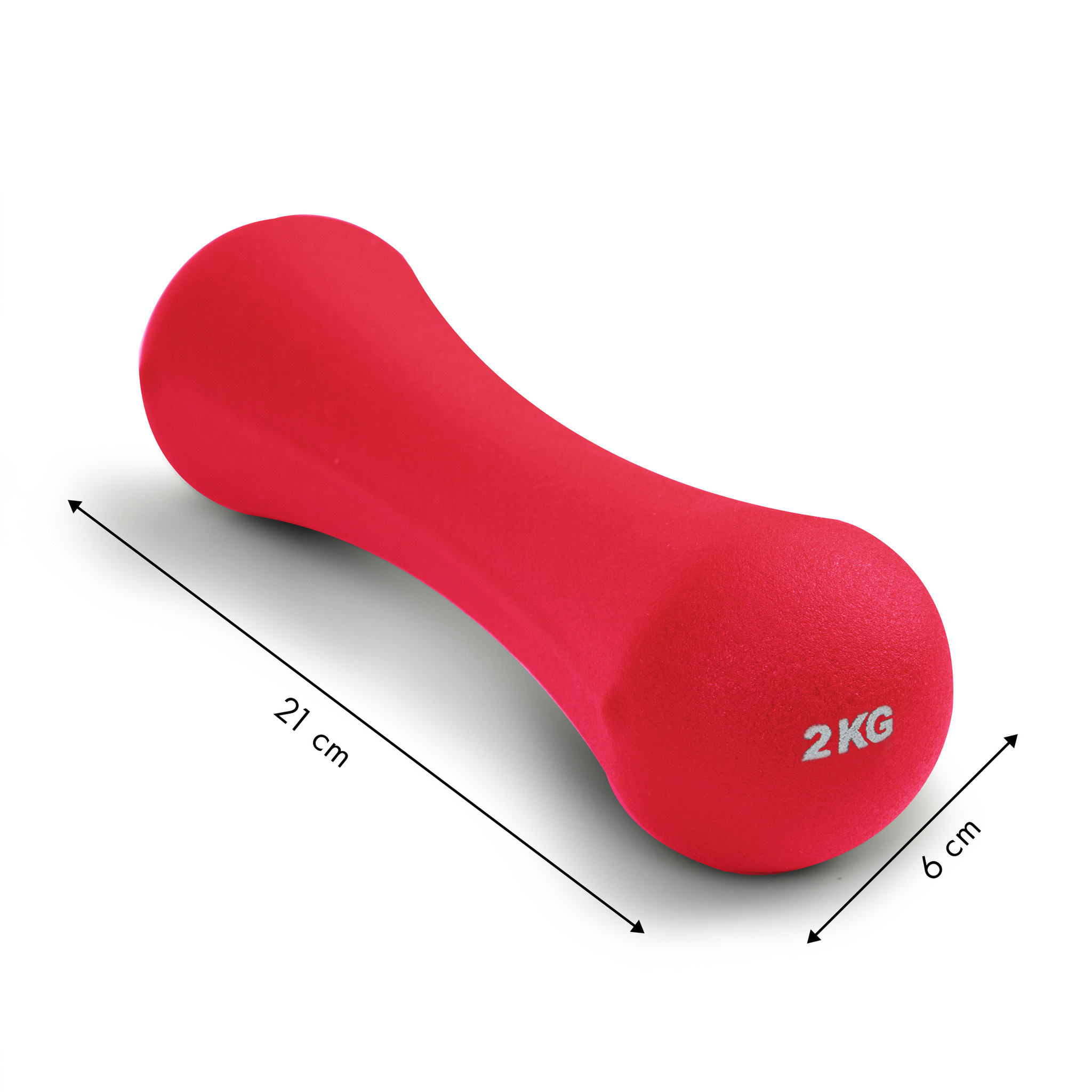 Dumbbell set - 2 x 2kg - neopreen - roze - gewichten