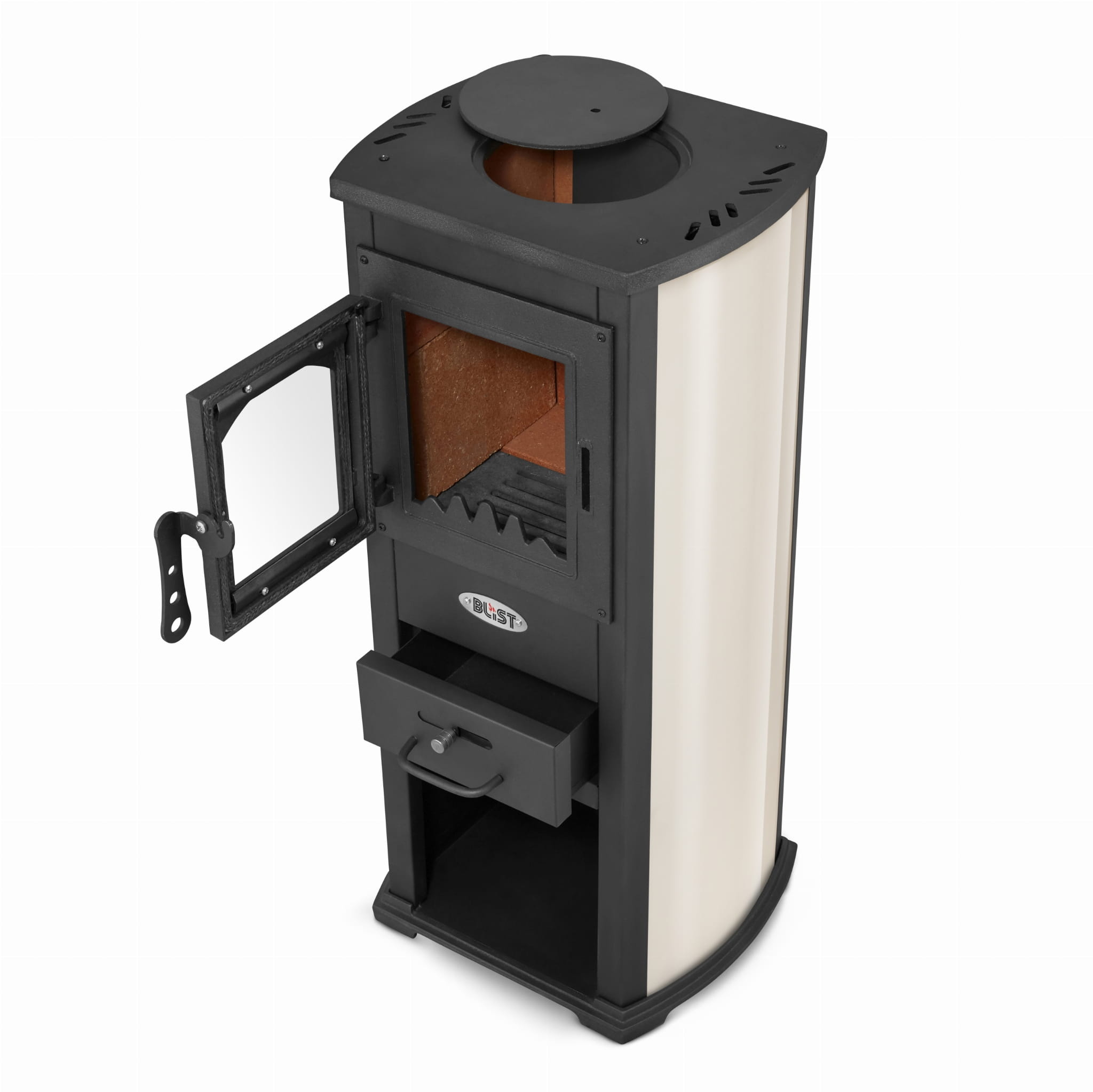 Houtkachel - antraciet & beige - 8,5kW