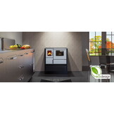 Houtfornuis - 75x60x85cm - 8kW - zwart grijs - A+