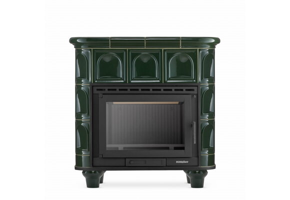 Houtkachel - 15 kW - betegeld - groen - energielabel A