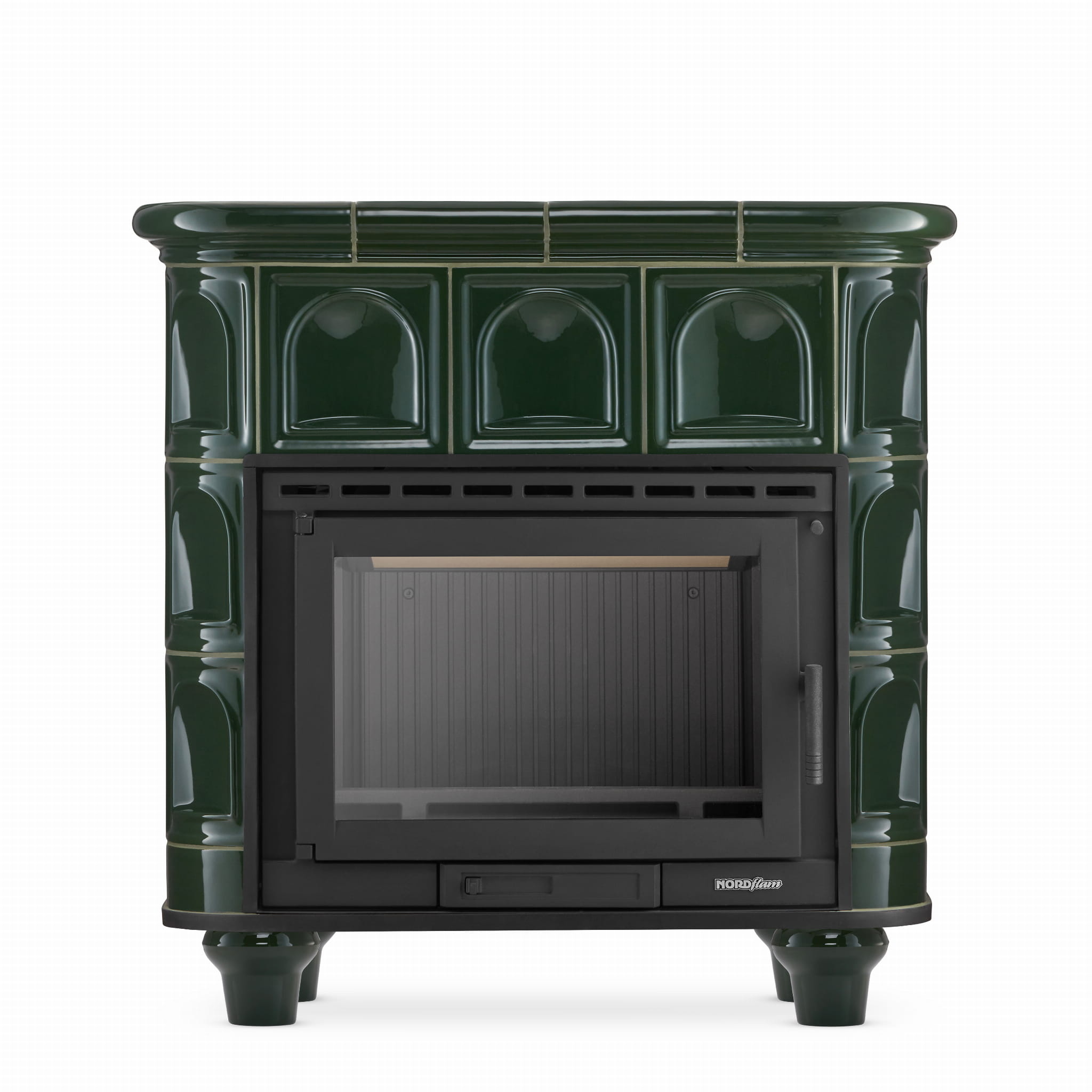 Houtkachel - 15 kW - betegeld - groen - energielabel A